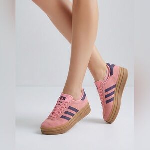 Adidas Gazelle Pink and Dark Blue Women's Sneakers